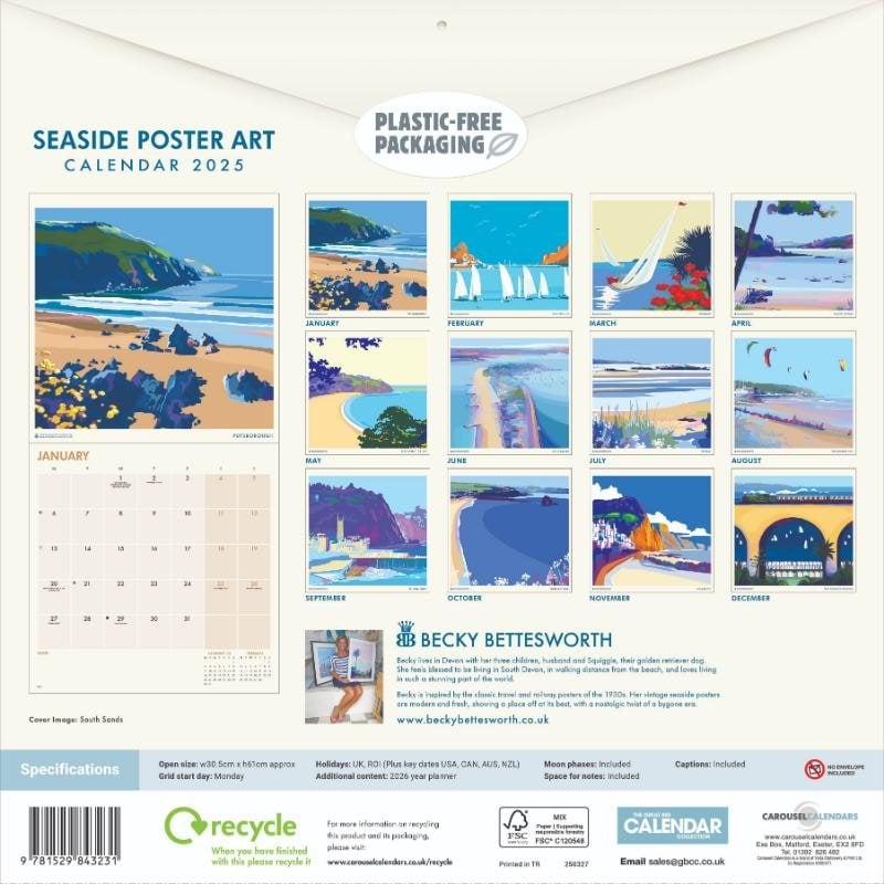 Seaside Posters Wall Calendar Waterstones