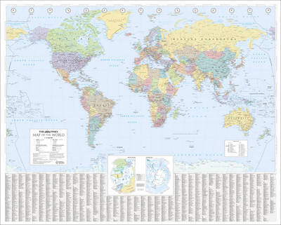 The Times World Wall Laminated Map by Times Atlases | Waterstones