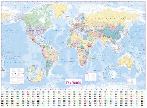 Large Laminated World Map Collins World Wall Laminated Map by Collins Maps | Waterstones