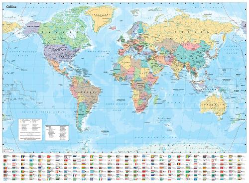 Collins World Wall Paper Map (Sheet map, rolled)