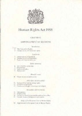 Human Rights Act 1998: Elizabeth II. Chapter 42 (Paperback)