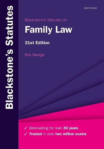 Rob George Blackstone's Statutes on Family Law