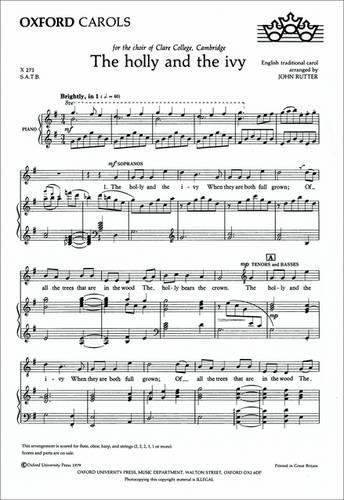 The holly and the ivy: Vocal score (Sheet music)