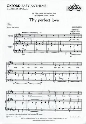 Thy perfect love: Vocal score (Sheet music)
