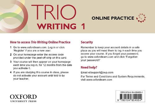 Trio Writing: Level 1: Online Practice Student Access Card: Building Better Writers...From The Beginning - Trio Writing