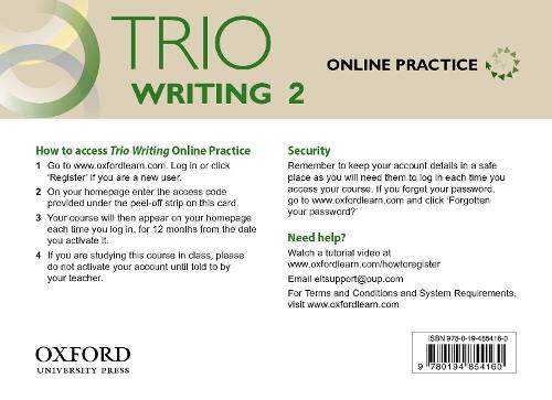 Trio Writing: Level 2: Online Practice Student Access Card: Building Better Writers...From The Beginning - Trio Writing