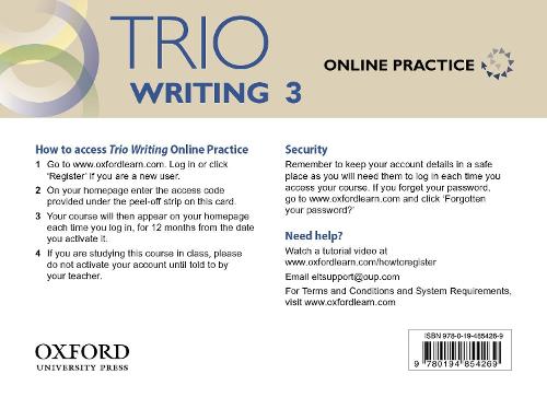Trio Writing: Level 3: Online Practice Student Access Card: Building Better Writers...From The Beginning - Trio Writing