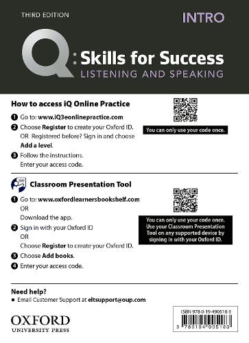 Q: Skills for Success: Intro Level: Listening and Speaking Teacher's Access Card - Q: Skills for Success