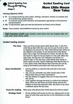 Oxford Reading Tree: Stage 8: Snapdragons: Guided Reading Cards (6 Per Pack)