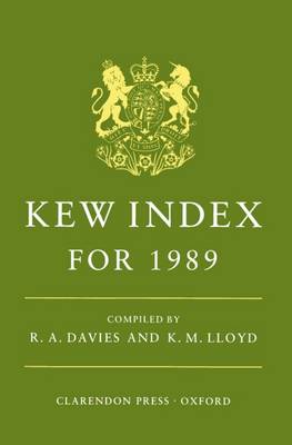 n: Kew Index for 1989 - n (Paperback)