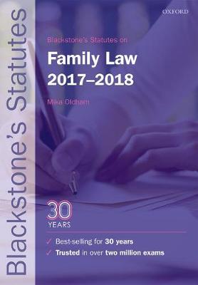 Blackstone's Statutes on Family Law 2017-2018 - Blackstone's Statute Series (Paperback)