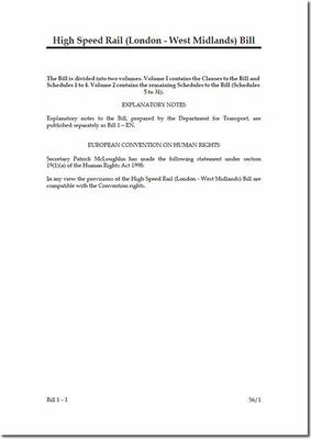 High Speed Rail (London - West Midlands) Bill - House of Commons bills 2013-14 132 (Paperback)
