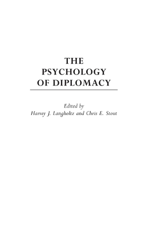 The Psychology of Diplomacy (Hardback)