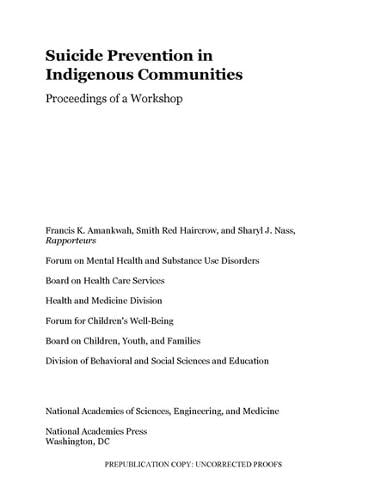 Suicide prevention in Indigenous communities Turtle Island