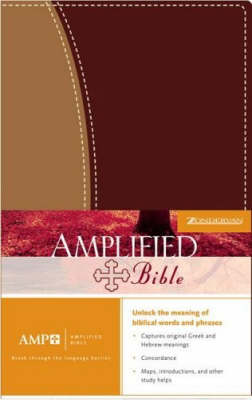 Bible Amplified Duo-tone Burgundy/tan (Leather / fine binding)