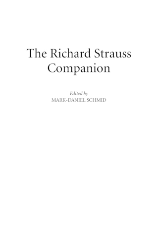 The Richard Strauss Companion (Hardback)