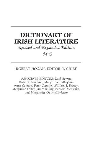 Dictionary of Irish Literature: M-Z, 2nd Edition (Hardback)