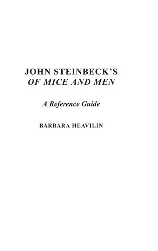 John Steinbeck's Of Mice and Men: A Reference Guide (Hardback)