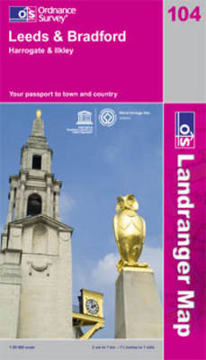 Leeds and Bradford, Harrogate and Ilkley - OS Landranger Map Sheet 104 (Sheet map, folded)