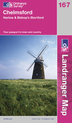 Chelmsford, Harlow & Bishop's Stortford - OS Landranger Map Sheet 167 (Sheet map, folded)