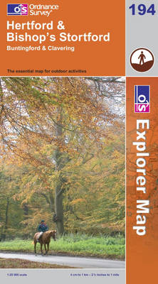 Hertford and Bishop's Stortford - OS Explorer Map Sheet 194 (Sheet map, folded)