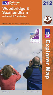 Woodbridge and Saxmundham - OS Explorer Map Sheet 212 (Sheet map, folded)