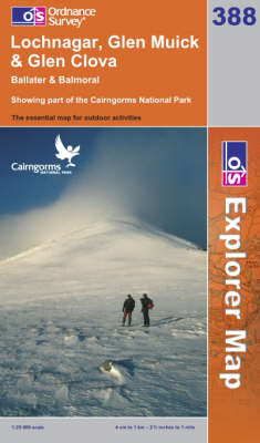 Lochnagar, Glen Muick and Glen Clova - OS Explorer Map Sheet 388 (Sheet map, folded)