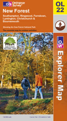 New Forest, Southampton, Ringwood, Ferndown, Lymington, Christchurch and Bournemouth - OS Explorer Map Active Sheet OL22 (Sheet map, folded)