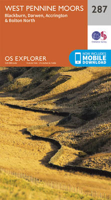West Pennine Moors - Blackburn, Darwen and Accrington - OS Explorer Active Map 287 (Sheet map, folded)