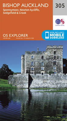 Bishop Auckland - Spennymoor and Newtown - OS Explorer Active Map 305 (Sheet map, folded)