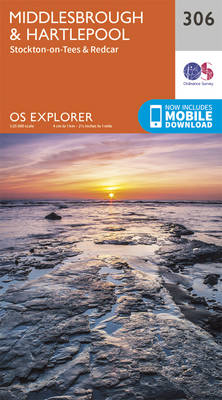 Middlesbrough and Hartlepool, Stockton-on-Tees and Redcar - OS Explorer Active Map 306 (Sheet map, folded)