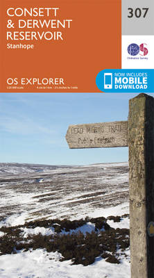 Consett and Derwent Reservoir - OS Explorer Active Map 307 (Sheet map, folded)