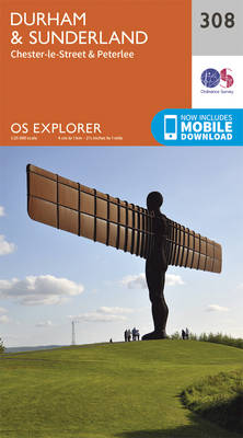 Durham and Sunderland - OS Explorer Active Map 308 (Sheet map, folded)
