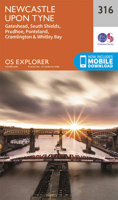 Newcastle Upon Tyne - OS Explorer Active Map 316 (Sheet map, folded)