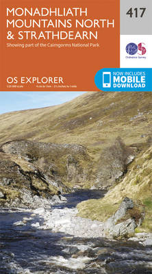 Monadhliath Mountains North and Strathdearn - OS Explorer Active Map 417 (Sheet map, folded)