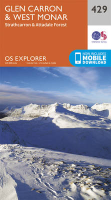 Glen Carron and West Monar - OS Explorer Active Map 429 (Sheet map, folded)