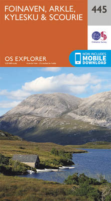 Foinaven, Arkle, Kylesku and Scourie - OS Explorer Active Map 445 (Sheet map, folded)