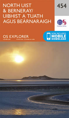 North Uist and Berneray/Uibhist a Tuath Agus Bearnaraigh - OS Explorer Active Map 454 (Sheet map, folded)