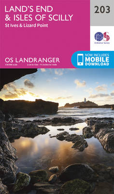 Land's End & Isles of Scilly, St Ives & Lizard Point - OS Landranger Map 203 (Sheet map, folded)