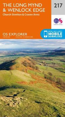 The Long Mynd & Wenlock Edge: Church Stretton & Craven Arms - OS Explorer Map 217 (Sheet map, folded)