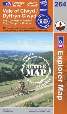 Vale of Clwyd/Dyffryn Clwyd - OS Explorer Map Active Sheet 264 (Sheet map, folded)