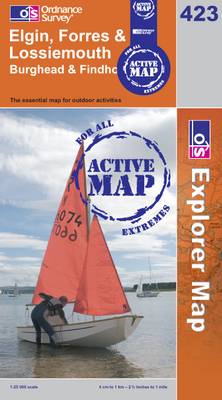 Elgin, Forres and Lossiemouth - OS Explorer Map Active Sheet 423 (Sheet map, folded)