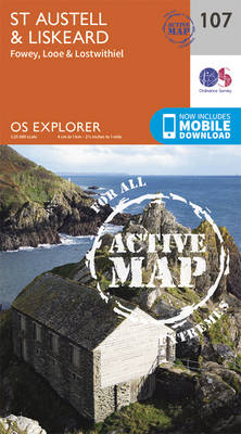 St.Austell,Liskeard, Fowey, Looe and Lostwithiel - OS Explorer Active Map 107 (Sheet map, folded)