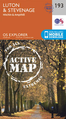 Luton and Stevenage - OS Explorer Map 193 (Sheet map, folded)