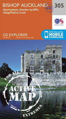 Bishop Auckland - Spennymoor and Newtown - OS Explorer Active Map 305 (Sheet map, folded)