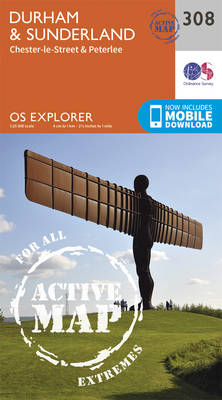Durham and Sunderland - OS Explorer Active Map 308 (Sheet map, folded)