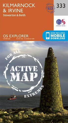 Kilmarnock and Irvine - OS Explorer Active Map 333 (Sheet map, folded)