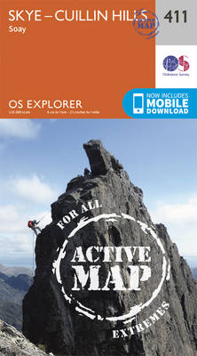 Skye - Cuillin Hills - Soay - OS Explorer Active Map 411 (Sheet map, folded)