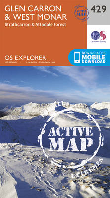 Glen Carron and West Monar - OS Explorer Active Map 429 (Sheet map, folded)