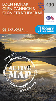 Loch Monar, Glen Cannich and Glen Strathfarrar - OS Explorer Active Map 430 (Sheet map, folded)